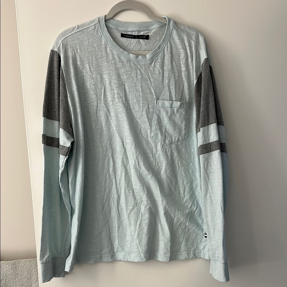 Blue and Gray Long Sleeve Tee